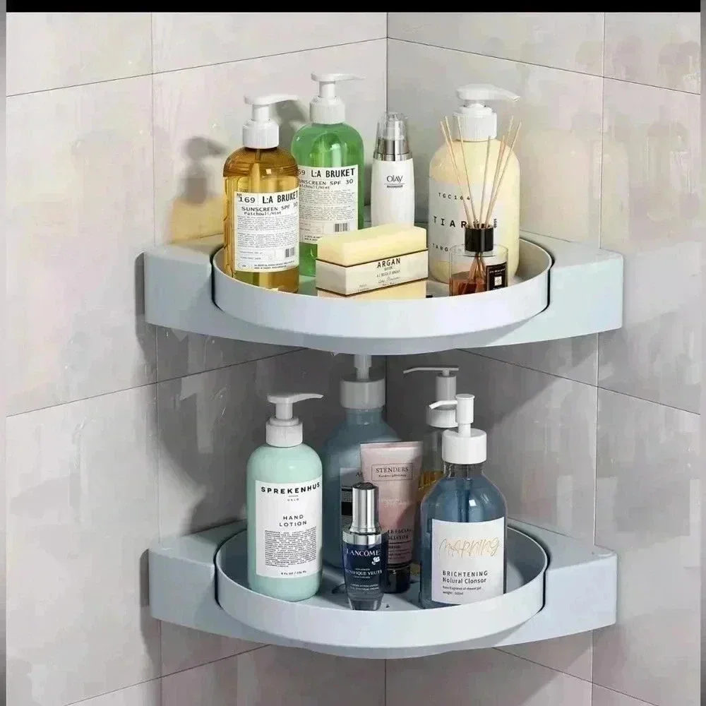 LAMU Corner Shower Caddy 2 Pack Lazy Susan Shower Organizer 360° Rotating NEW!!